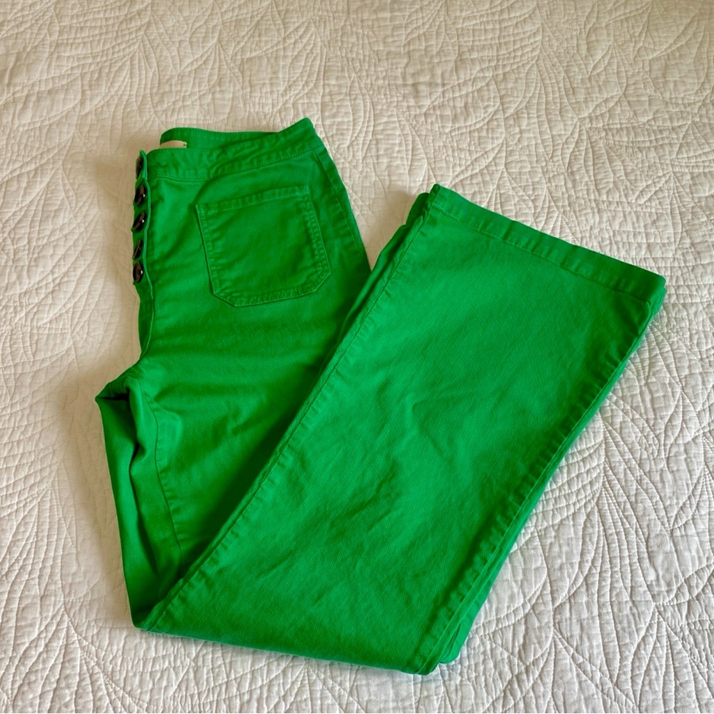 Paloma Wool Margherita wide leg high waist Green  pants 8 - Picture 8 of 14